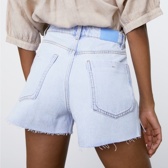 Zara High Rise Cutoff Denim Shorts - Picture 2 of 14